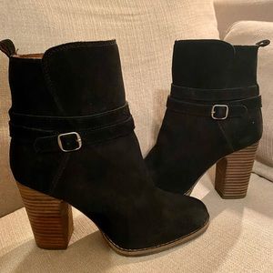 Lucky Brand Buckle Zip Booties- Like New